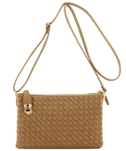 Fashion Woven Clutch Crossbody Bag WU042 STONE/